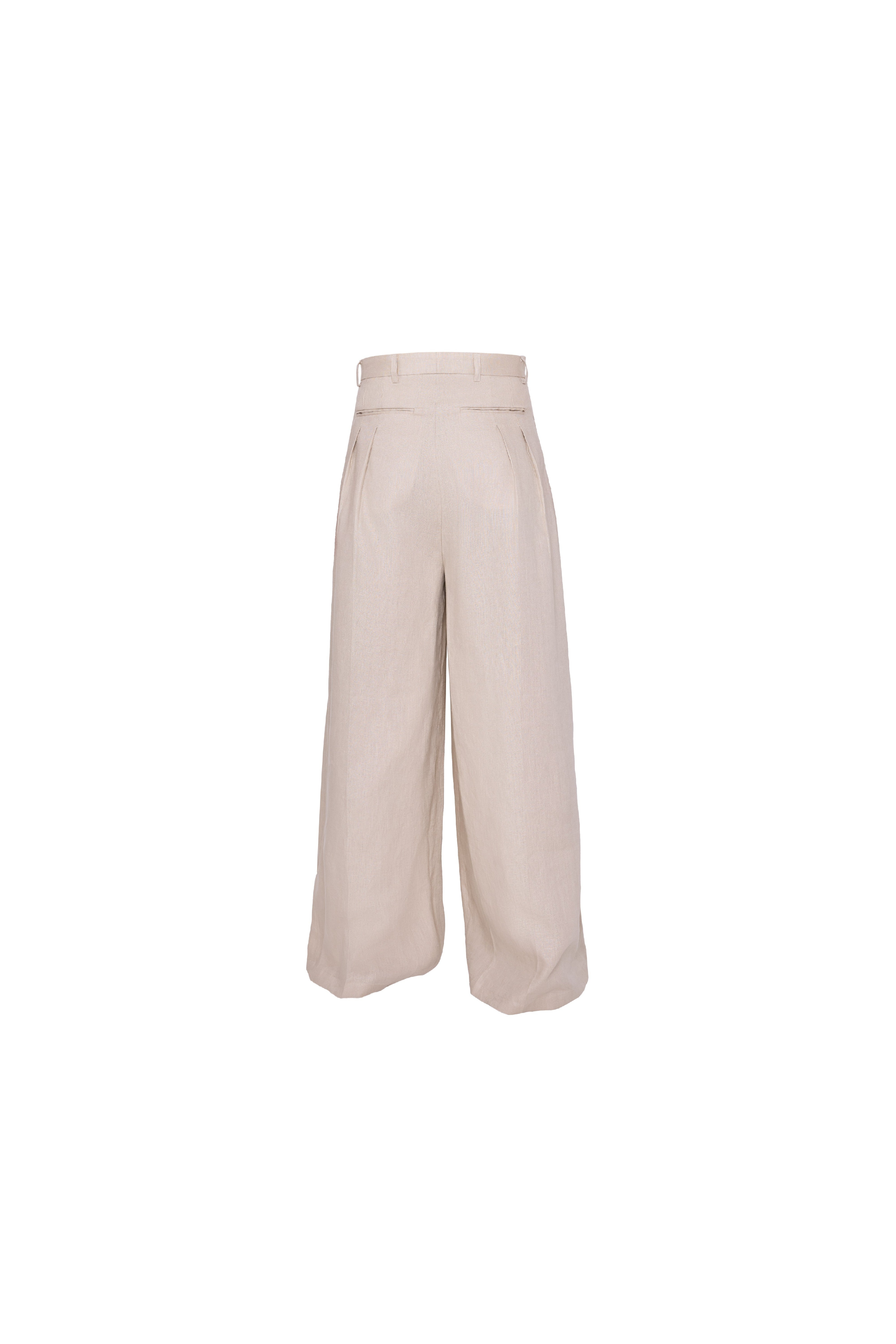 Beige Linen Pants