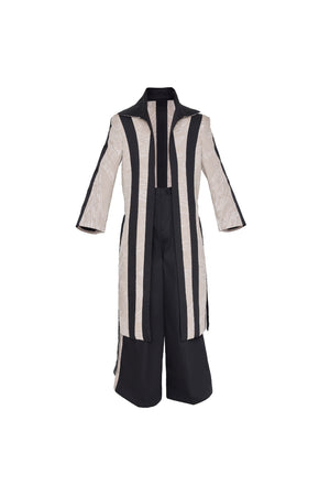 Beige and Black Drill Coat