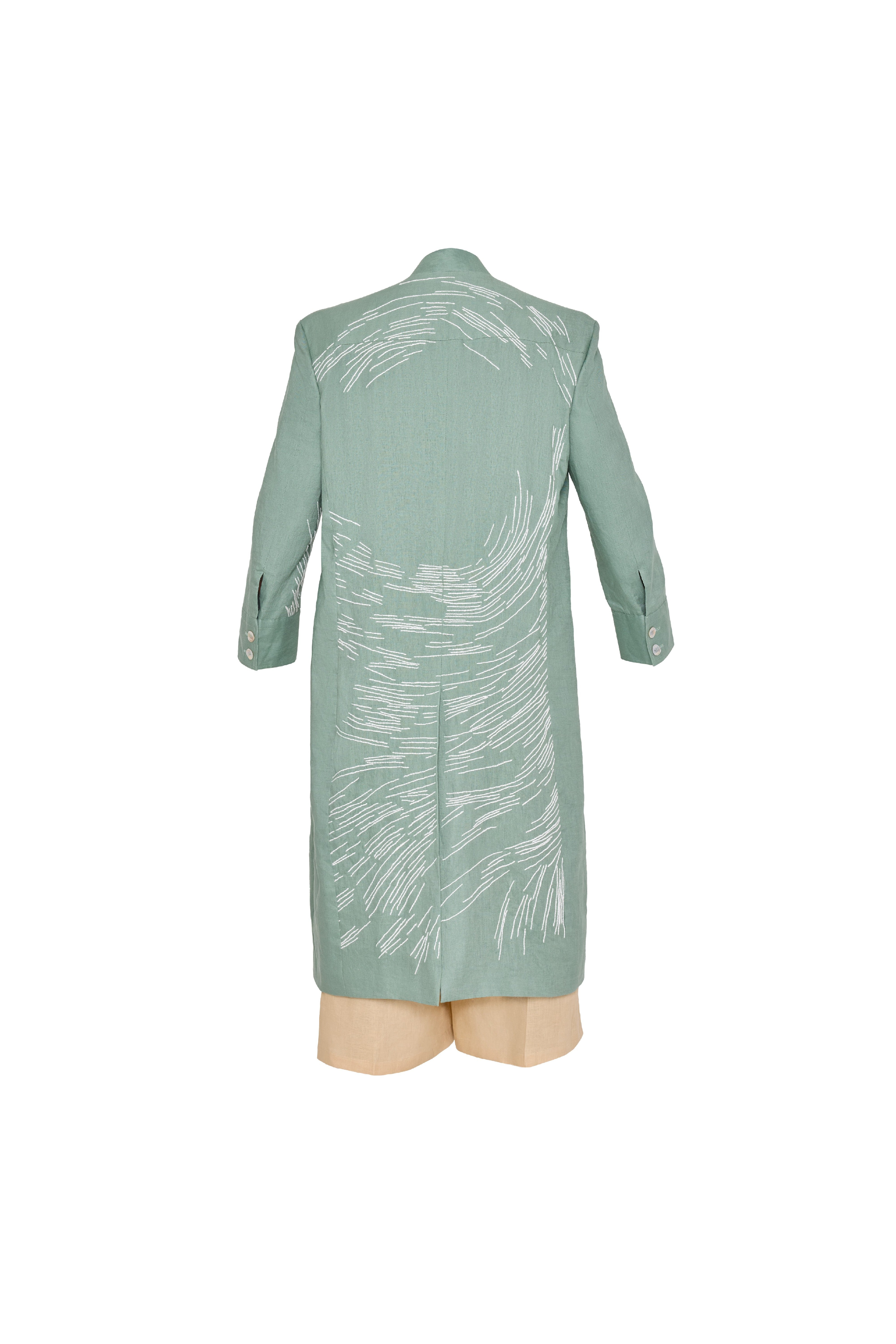 Green Linen Caftan