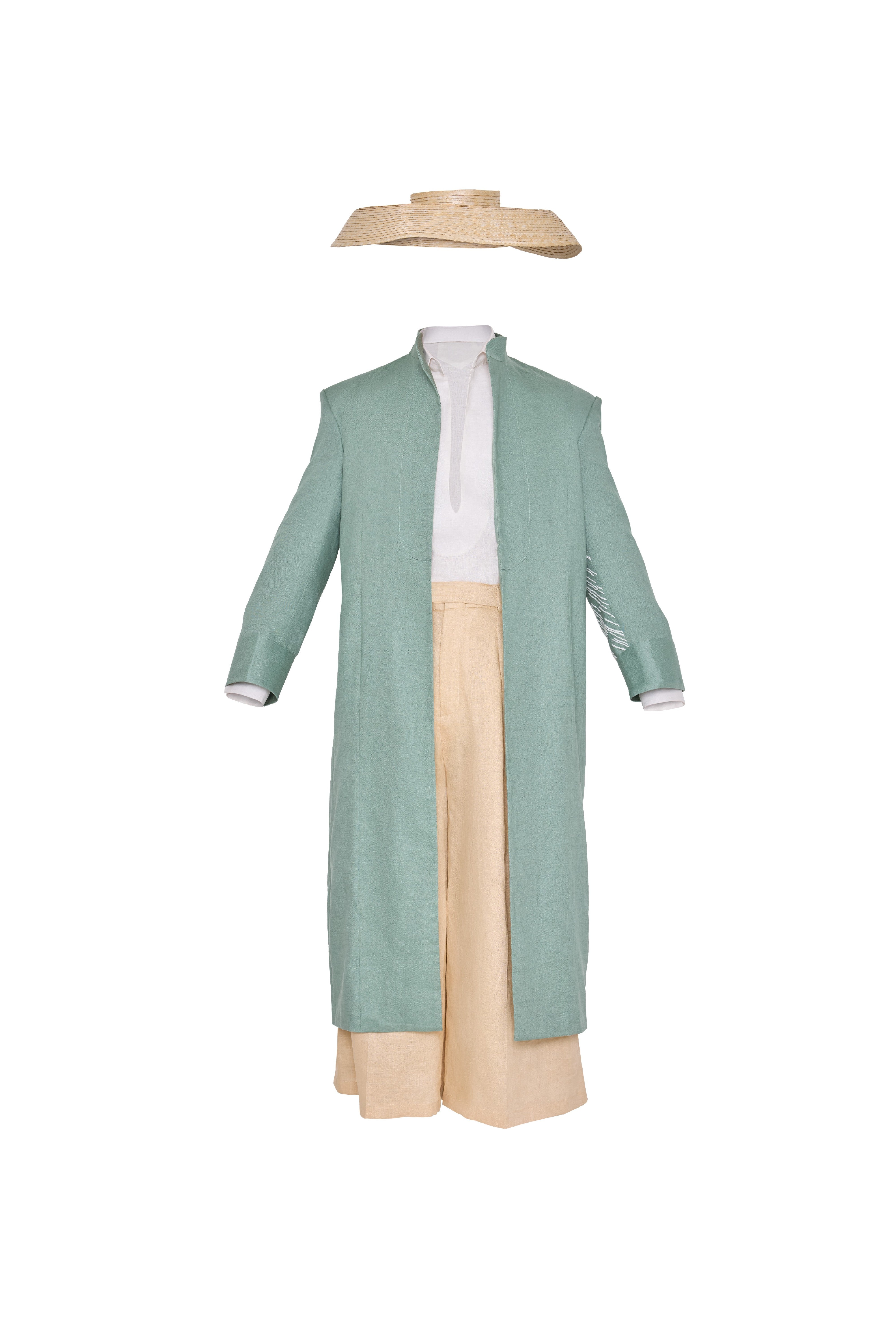 Green Linen Caftan