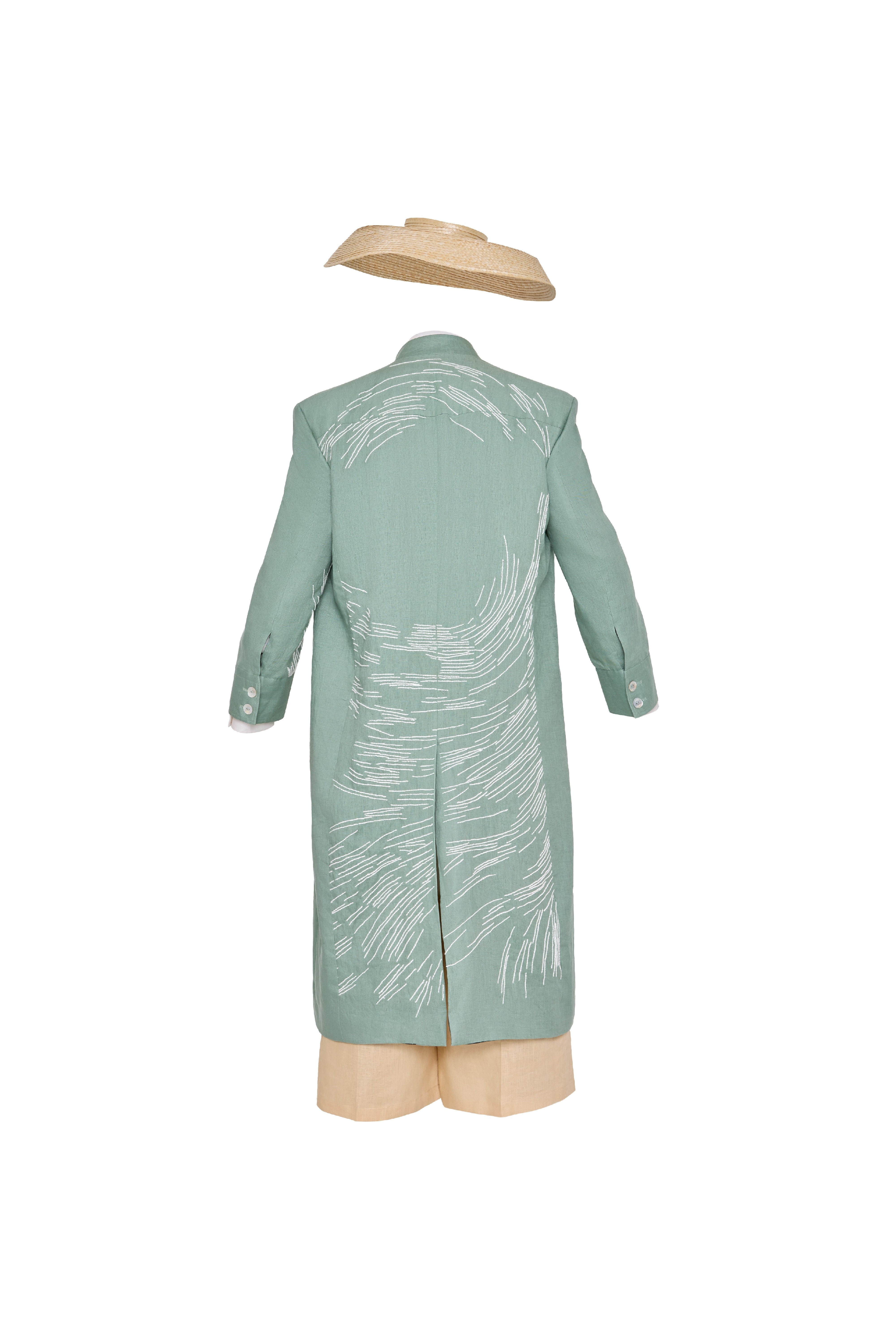 Green Linen Caftan