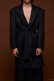 Black Linen Coat