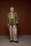 chaqueta cuero verde