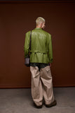 chaqueta cuero verde